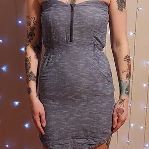 Billabong Strapless Juniors Blue Chambray Mini Dress